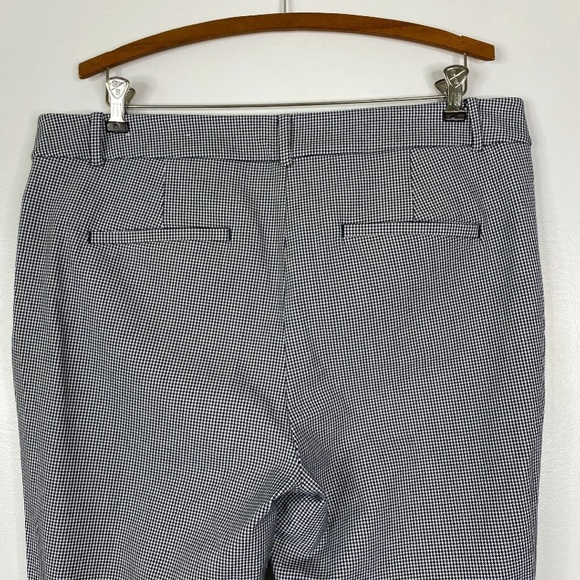 Loft Sutton Skinny Ankle Pant Blue White Houndstooth Sz. 14 - Picture 5 of 10